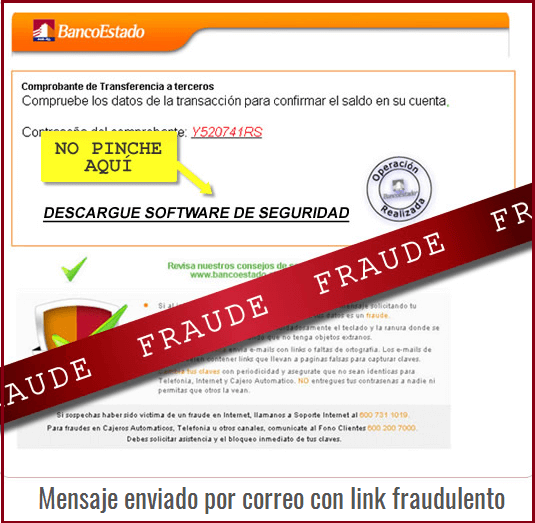 correo link fraudulento